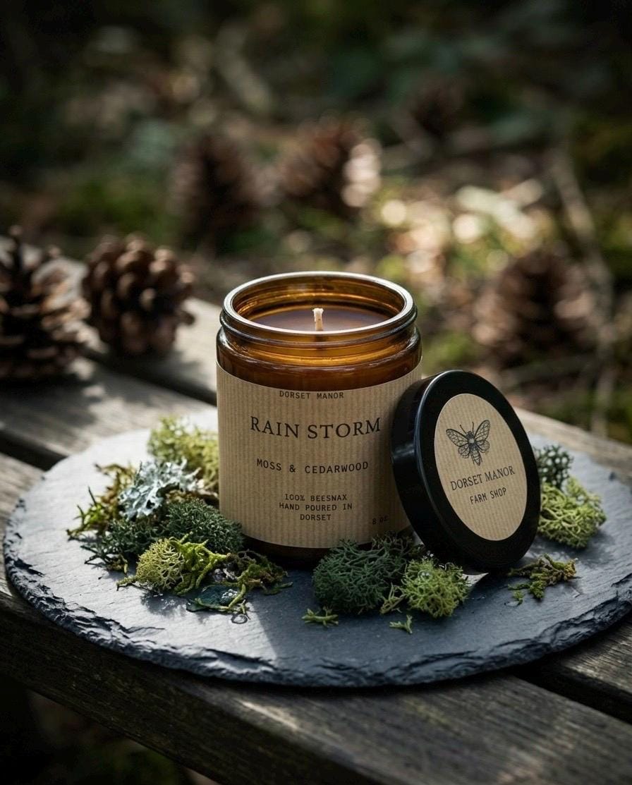 Rain Storm Beeswax Scented Candle 8oz